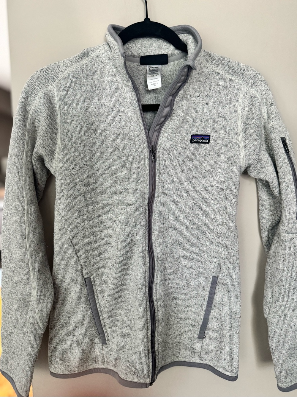 Patagonia Light Gray Heather Fleece Zip-Up Jacket